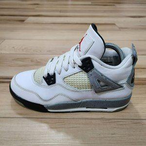 Nike Air Jordan 4 IV White Cement 836016-192 Lace Up Sneaker Shoes Youth US 5Y